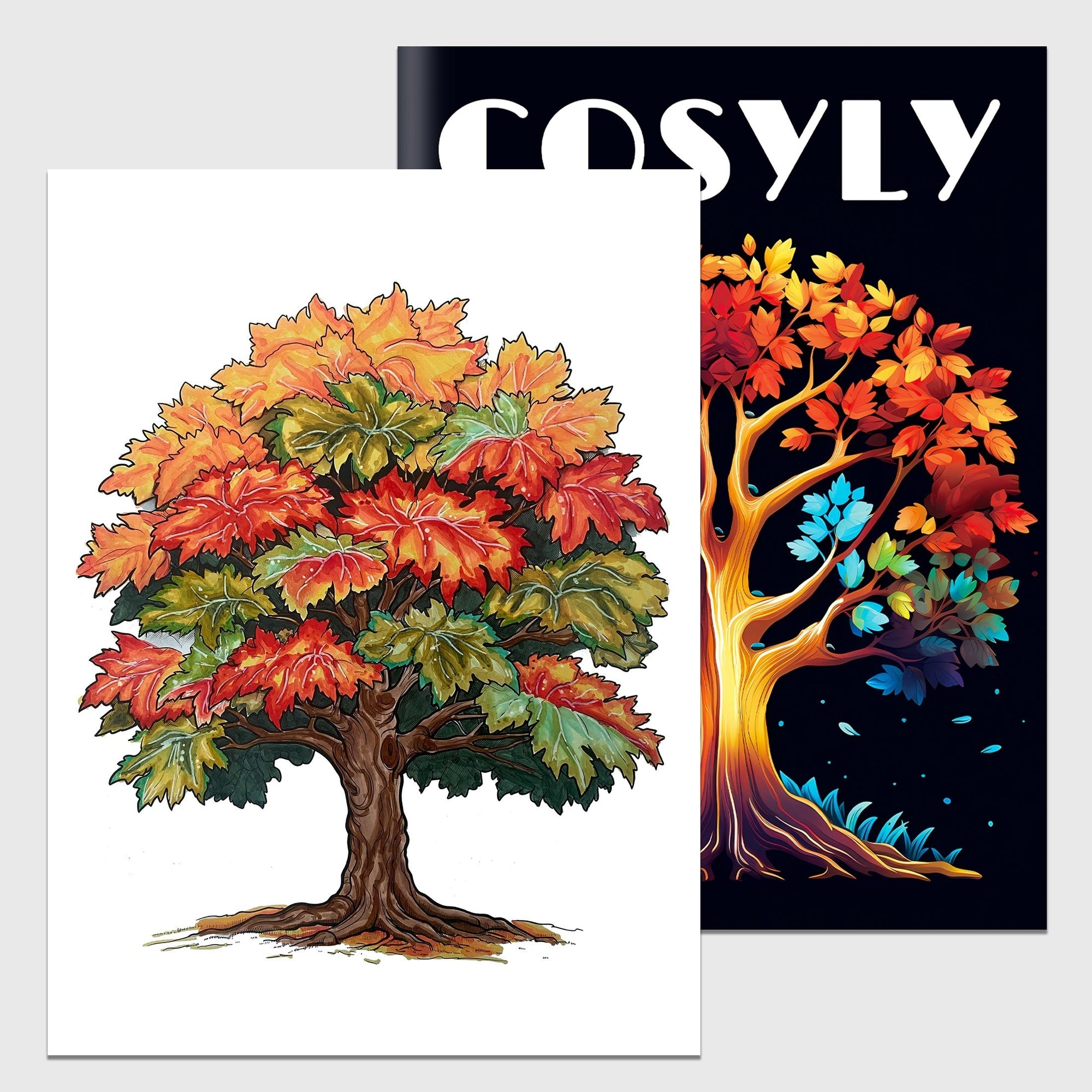 Set of 2 Coloring Book - Tree of Life & Birds Creative Coloring Book with Exquisite Patterns, Ideal Art for Birds Enthusiasts, Suitable for Adults and Teens, Markers Recommended